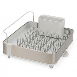 Uscator de vase Joseph Joseph Extend 851692, Extensibil, Drenaj, Suport ustensile si tacamuri detasabil, Sampanie/Alb