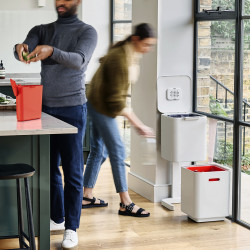 3σε1 Joseph Joseph Totem Compact 30064, 2x20 l, Δοχείο απορριμμάτων 3 l, Κάθετος σχεδιασμός, Ανταλλάξιμα φίλτρα με ενεργό άνθρακα, Μπεζ