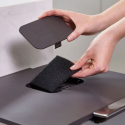 Кошче за боклук 3в1 Joseph Joseph Totem Compact 30064, 2x20 л, 3 л контейнер за оптадъци, Вертикален дизайн, Сменяеми филтри с активен въглен, Бежов