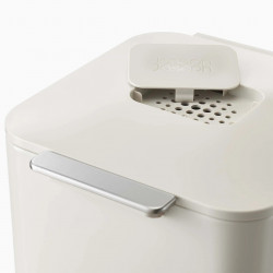 Cos de gunoi 3in1 pentru reciclare si organic Joseph Joseph Totem Compact 30064, 2x20 L, Recipient pentru deseuri 3 L, Design vertical, Filtre carbune activ, Bej