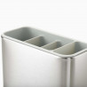 Suport pentru ustensile cu scurgere Joseph Joseph 851694, 3 compartimente, Baza antiderapanta, Detasabil, Inox/Alb