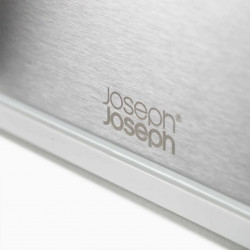Suport pentru ustensile cu scurgere Joseph Joseph 851694, 3 compartimente, Baza antiderapanta, Detasabil, Inox/Alb