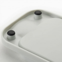 Suport pentru ustensile cu scurgere Joseph Joseph 851694, 3 compartimente, Baza antiderapanta, Detasabil, Inox/Alb