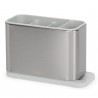 Suport pentru ustensile cu scurgere Joseph Joseph 851694, 3 compartimente, Baza antiderapanta, Detasabil, Inox/Alb
