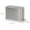 Suport pentru ustensile cu scurgere Joseph Joseph 851694, 3 compartimente, Baza antiderapanta, Detasabil, Inox/Alb