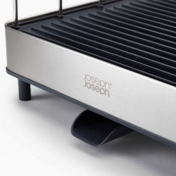 Joseph Joseph Dish Rack 851690, Extendable, Drainage, Knife Compartment, Collapsible, Dark Gray/Stainless Steel