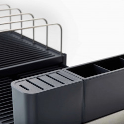 Joseph Joseph Dish Rack 851690, Extendable, Drainage, Knife Compartment, Collapsible, Dark Gray/Stainless Steel