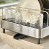 Joseph Joseph Dish Rack 851690, Extendable, Drainage, Knife Compartment, Collapsible, Dark Gray/Stainless Steel