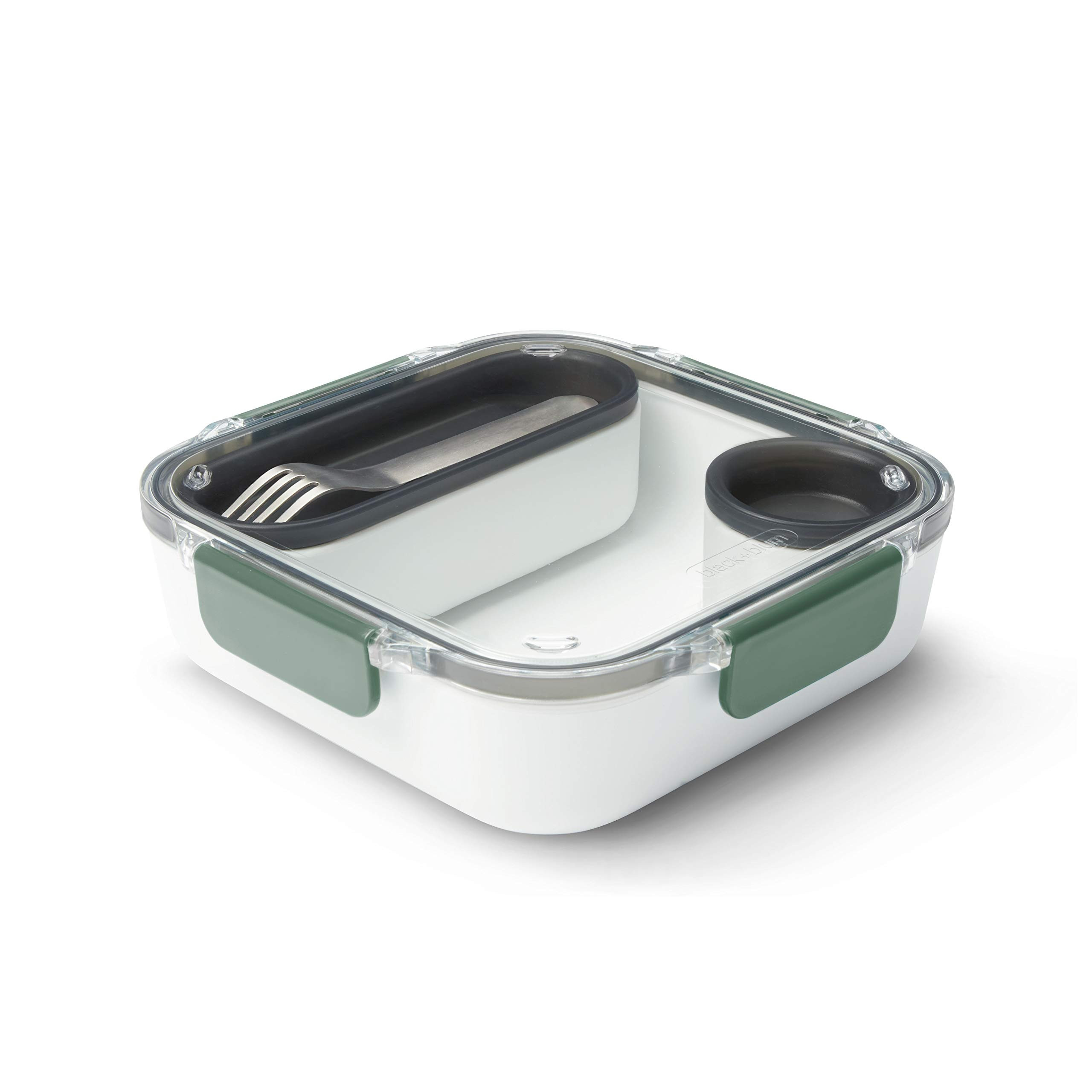 Кутия за храна Black+Blum BAO-BA010, 1 л, Вътрешно отделение, Без BPA, Съвместима със съдомиялни машини, Бял/зелен