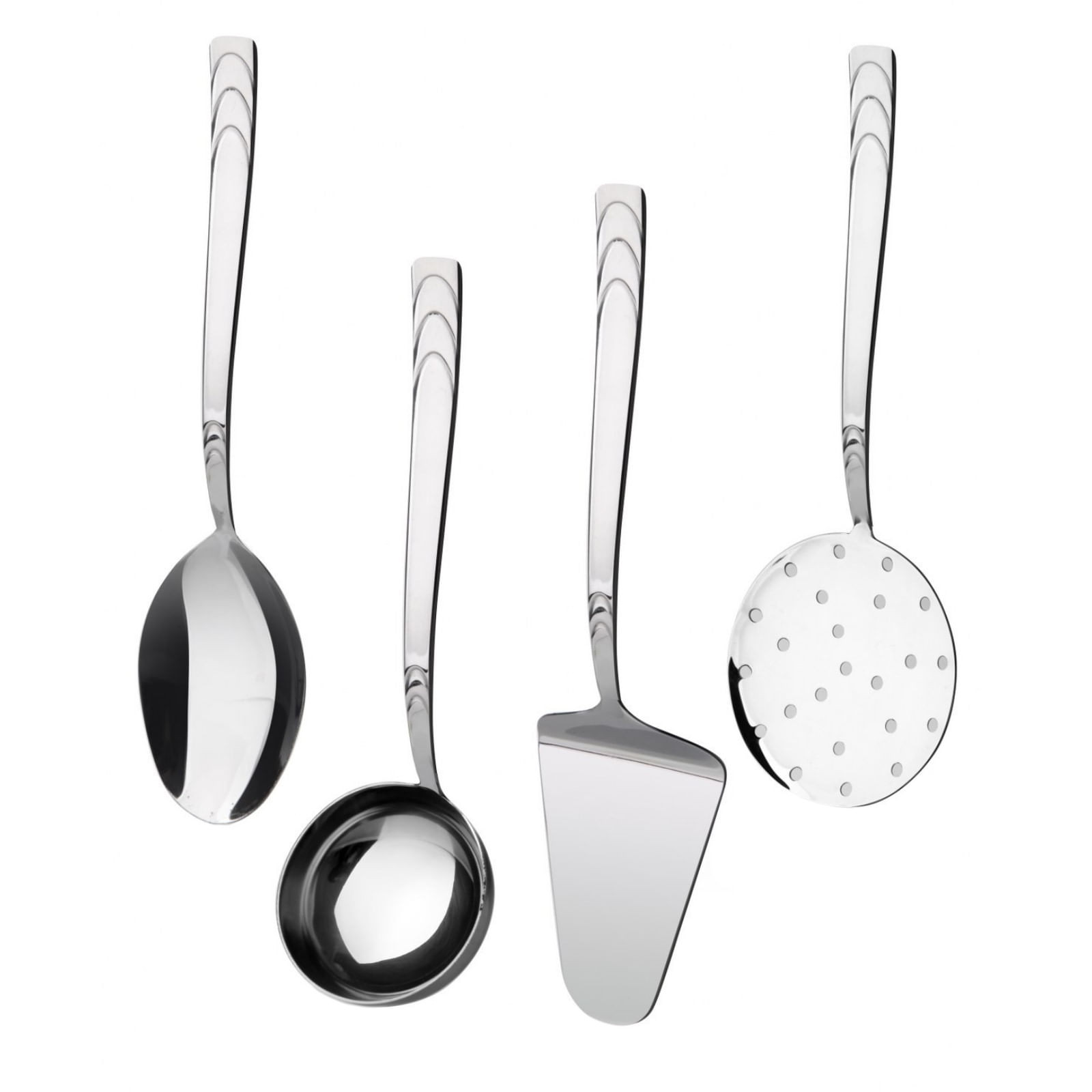 Set ustensile de bucatarie Kosova 430KSV4310, 4 bucati, Otel inoxidabil, 24 cm, Argintiu