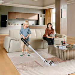 Aspirator vertical fara fir Floor One Switch S6 FW301400FR, 230W, Uscat/Umed, Flashdry cu autocuratare, Autonomie 65 min, Filtru pentru par animale de companie, Negru