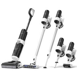 Tineco Floor One Switch S6 Stretch Plus 5-in-1 Upright Vacuum Cleaner, 21,000 Pa, Wet/Dry, 0.72 L Dirt/0.8 L Clean, Wi-Fi, iLoop Adaptive Power, Black/White