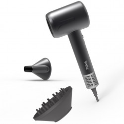 Πιστολάκι Μαλλιών με κινητήρα χωρίς ψήκτρες Oliver Voltz OV51100Q, 1600W, 110000 στροφές/λεπτό, Κινητήρας, 3 ταχύτητες, 4 ρυθμίσεις, Ψυχρός ψεκασμός, Μαύρο