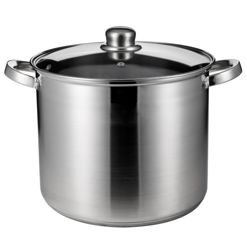 Rosberg R51211B38 Deep Pot, 38 cm, 29 liters, Induction, Lid, Stainless Steel