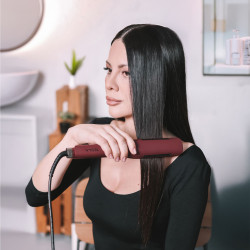 Tesla STH500BB Hair Straightener, 48W, 10 temperature settings, Floating plates, Ceramic tourmaline coating, LED display, Up to 230°C, Burgundy