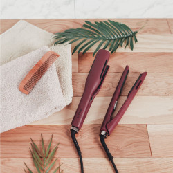 Tesla STH500BB Hair Straightener, 48W, 10 temperature settings, Floating plates, Ceramic tourmaline coating, LED display, Up to 230°C, Burgundy