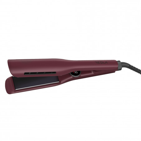 Tesla STH520BBW Hair Straightener, 65W, 10 temperature settings, Floating plates, Ceramic tourmaline coating, Digital display, Up to 230°C, Burgundy