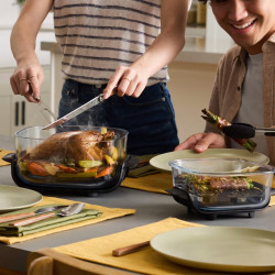 Ninja CRISPi FN101EUGY 4-in-1 Portable Hot Air Fryer, 1700W, 3.8L, 6 servings, 2 glass containers, 4 programs, PFAS- and BPA-free, Dark Blue