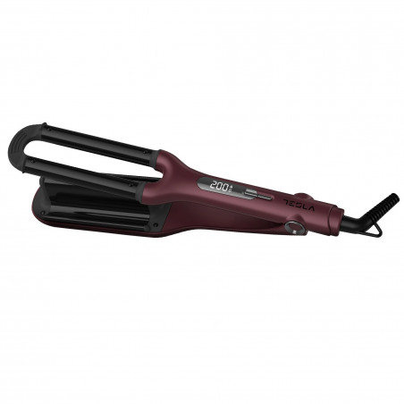 Tesla WVH500BB Hair Straightener, 100W, Ceramic Coating, Digital Display, Timer, Up to 200°C, Burgundy