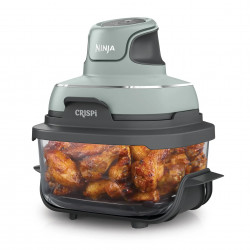 Φριτέζα ζεστού αέρα φορητός 4σε1 Ninja CRISPi FN101EUSG, 1700W, 3.8l, 6 μερίδες, 2 γυάλινα δοχεία, 4 προγράμματα, χωρίς PFAS και BPA, Πράσινο