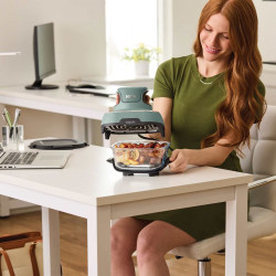 Friteuza cu aer cald portabila 4in1 Ninja CRISPi FN101EUSG, 1700W, 3.8l, 6 portii, 2 recipiente din sticla, 4 programe, Fara PFAS si BPA, Verde