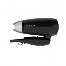 Uscator de par Tesla DRH200BT, Pliabil, 1600W, 16800 rpm, 2 viteze, 2 setari de temperatura, Concentrator, Jet rece, Negru