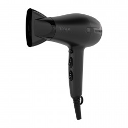 Сешоар Tesla DRH220B, Сгъваем, 1600W, 16800 об/мин, 2 скорости, 2 температурни настройки, Концентратор, Cool shot, Черен