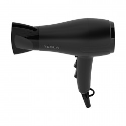 Πιστολάκι Μαλλιών Tesla DRH220B, Πτυσσόμενος, 2000W, 17800 στροφές ανά λεπτό, 2 ταχύτητες, 3 ρυθμίσεις θερμοκρασίας, ιονισμός, Cool shot, Μαύρο