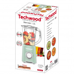 Блендер Techwood TBL-782, 500W, 1.5 л, 2 скорости, Стоманени ножове, Светлозелен