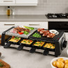 Techwood TRGP-896 σχάρα raclette, 1200W, Θερμοστάτης, 8 μίνι raclette, Διπλή προστασία, Μαύρο