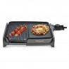 Gratar electric Teppan Yaki Techwood TTG-3326/2, 1600W, 33x26 cm, Acoperire neaderenta, Termostat, Negru