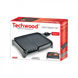 Techwood TTG-3326/2 2-in-1 Teppanyaki Grill, 1600W, 33x26 cm, Non-stick coating, Thermostat, Black