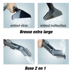 Techwood TAN-7066V Πολυλειτουργικός ατμοκαθαριστής και ηλεκτρική σκούπα, 600/800W, δεξαμενή καθαρού και άχρηστου νερού, 3 λειτουργίες, ψηφιακή οθόνη, σκούρο γκρι