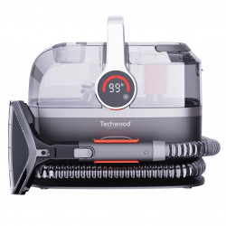 Aparat multifunctional cu aburi si aspirator Techwood TAN-7055V, 600/800W, Rezervor de apa curata si reziduala, 3 moduri, Afisaj digital, Gri/Portocaliu