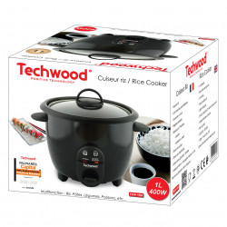 Уред за варене на ориз Techwood TCR-106, 400W, 1 л, Поддържане на топлината, Черен