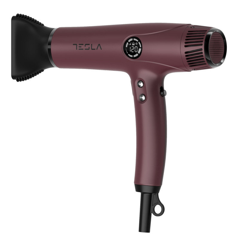 Tesla DRH500BBD, 2200W, 68000 rpm, 4 ταχύτητες, 4 ρυθμίσεις θερμοκρασίας, έως 120C, ιονισμός, Cool shot, οθόνη LED, Kaffeev.