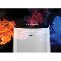 Κινητό κλιματιστικό Tesla TTMYW-09CHW, 9000 BTU, 25 m2, 390 m3/h, Wi-Fi, Drain Free, R290, οθόνη LED, αφύγρανση, νυχτερινή λειτουργία, λευκό