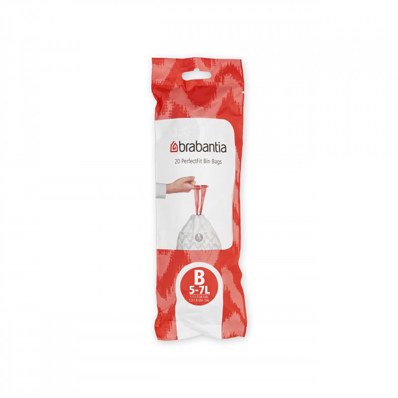 Торба за кош Brabantia размер B, 5L, 20 броя, бели