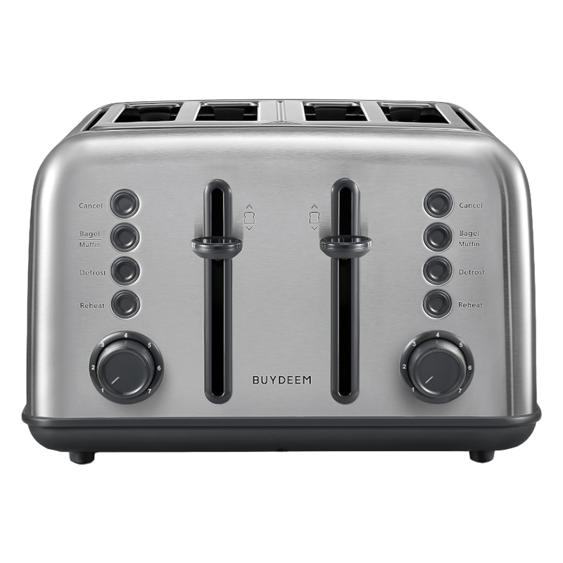 Prаjitor de pаine BUYDEEM DT640E, 1800W, 4 felii, 7 programe automate, 7 treptede prajire, Indicatori LED,Tava firimituri, Pop-up inalt, Inox