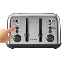 Prаjitor de pаine BUYDEEM DT640E, 1800W, 4 felii, 7 programe automate, 7 treptede prajire, Indicatori LED,Tava firimituri, Pop-up inalt, Inox