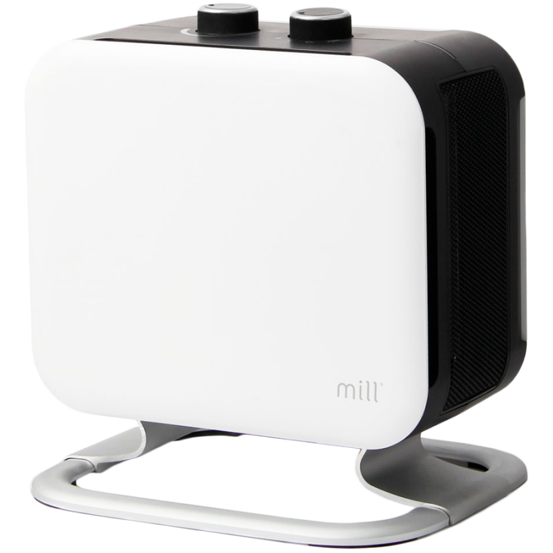 Ανεμιστήρας ενδοδαπέδιας θέρμανσης Mill CUS1800MECWA, 1200/1800W, 32 m2, PTC θερμαντήρας, ψυχρό περίβλημα, συμβατότητα με LOT20, λευκό/μαύρο