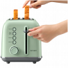 BUYDEEM DT620E Toaster, 900W, 2 slots, 7 automatic programs and browning levels, LED indicators, Crumb tray, Green