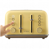 Тостер за хляб BUYDEEM DT640E, 1800W, 4 слота, 7 автоматични програми, 7 степени на препичане, LED индикатори, Тави за трохички, Високо изскачане, Жълт