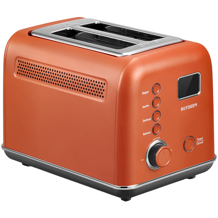 Тостер за хляб BUYDEEM DT730E, 900W, 2 слота, 9 автоматични програми, 9 степени на препичане, Иноксов корпус, LCD дисплей, LED индикатори ...