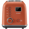Prajitor de paine BUYDEEM DT730E, 900W, 2 felii, 9 programe automate, 9 trepte de prajire, Carcasa din otel inoxidabil, Afisaj LCD, Indicatori LED, Auto-centrare, Timer, Portocaliu