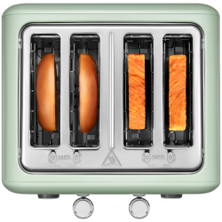 BUYDEEM DT640E Toaster, 1800W, 4 slots, 7 automatic programs, 7 browning levels, LED indicators, Crumb tray, High pop-up, Green