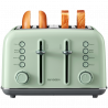 Тостер за хляб BUYDEEM DT640E, 1800W, 4 слота, 7 автоматични програми, 7 степени на препичане, LED индикатори, Тави за трохички, Високо изскачане, Зелен