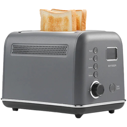 BUYDEEM DT730E Toaster, 900W, 2 slots, 9 automatic programs, 9 browning levels, stainless steel body, LCD display, LED indicators, self-centering, timer, gray