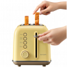 BUYDEEM DT620E Toaster, 900W, 2 slots, 7 automatic programs and browning levels, LED indicators, Crumb tray, Yellow
