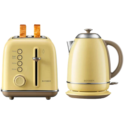 BUYDEEM DT620E Toaster, 900W, 2 slots, 7 automatic programs and browning levels, LED indicators, Crumb tray, Yellow